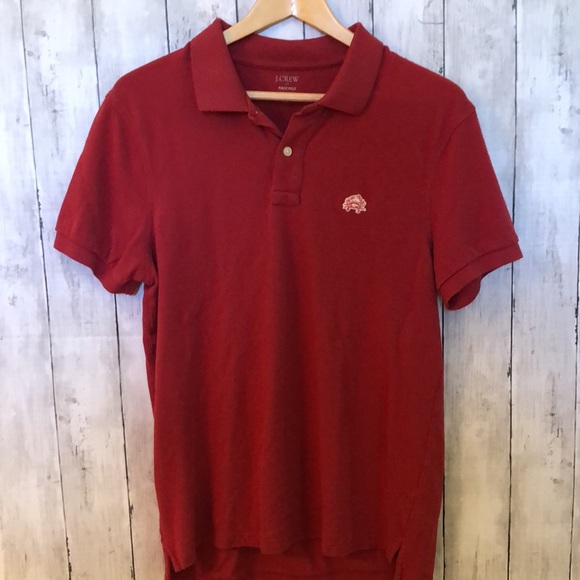 J Crew red piqué polo shirt, size medium - Picture 1 of 6